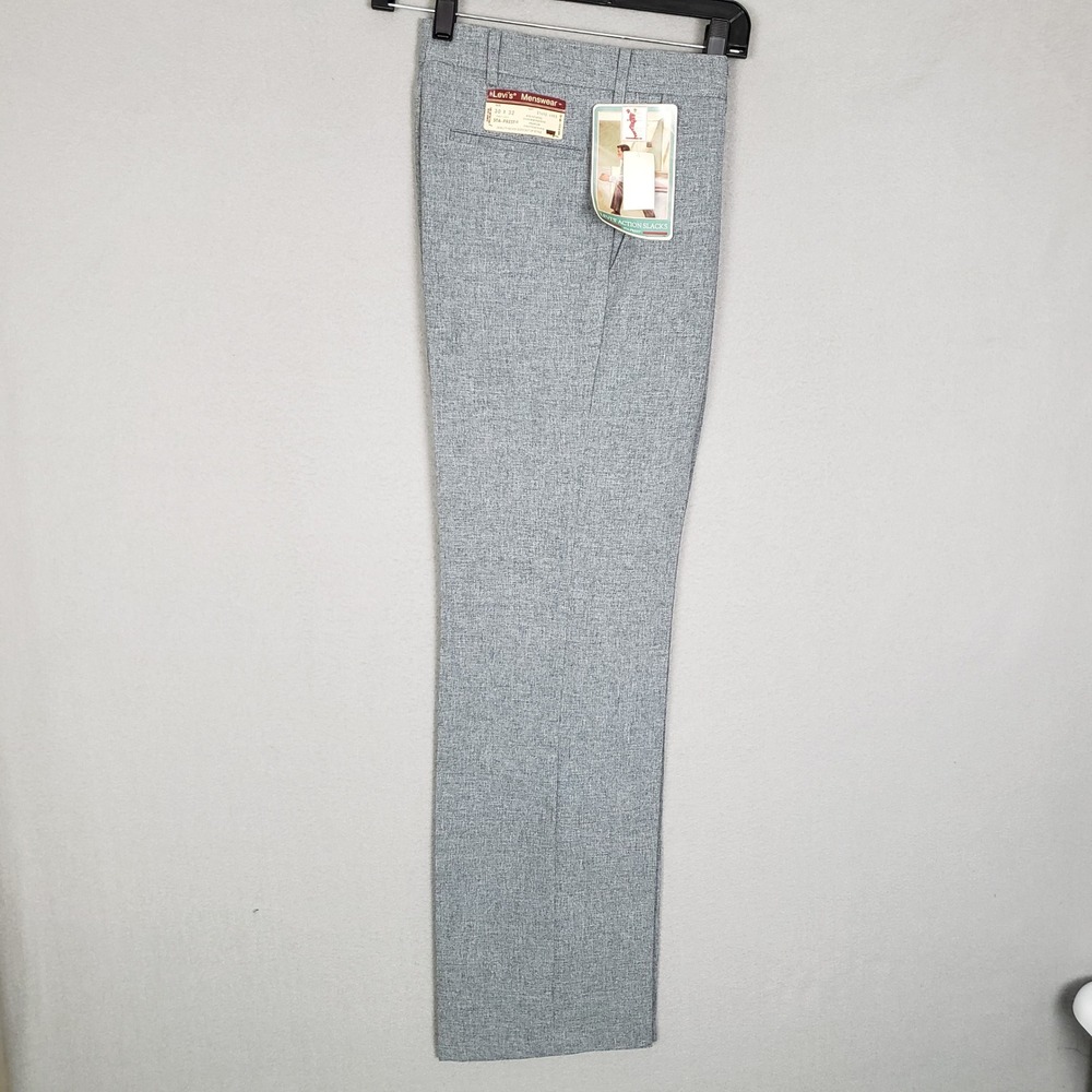 Vintage Levi's Menswear Action Slacks Pants Gray Retro 70's Style Size 30x32 NWT